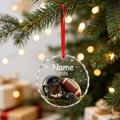 Custom Clasic Christmas Football Ornament