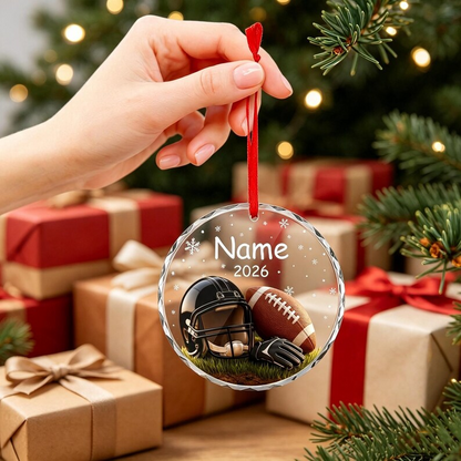 Custom Clasic Christmas Football Ornament