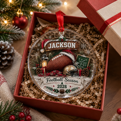 Custom Football Season Ornament - Sports Family Christmas Keepsake