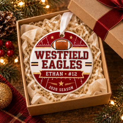 Custom Football Player Ornament With Name Number Christmas Keepsake