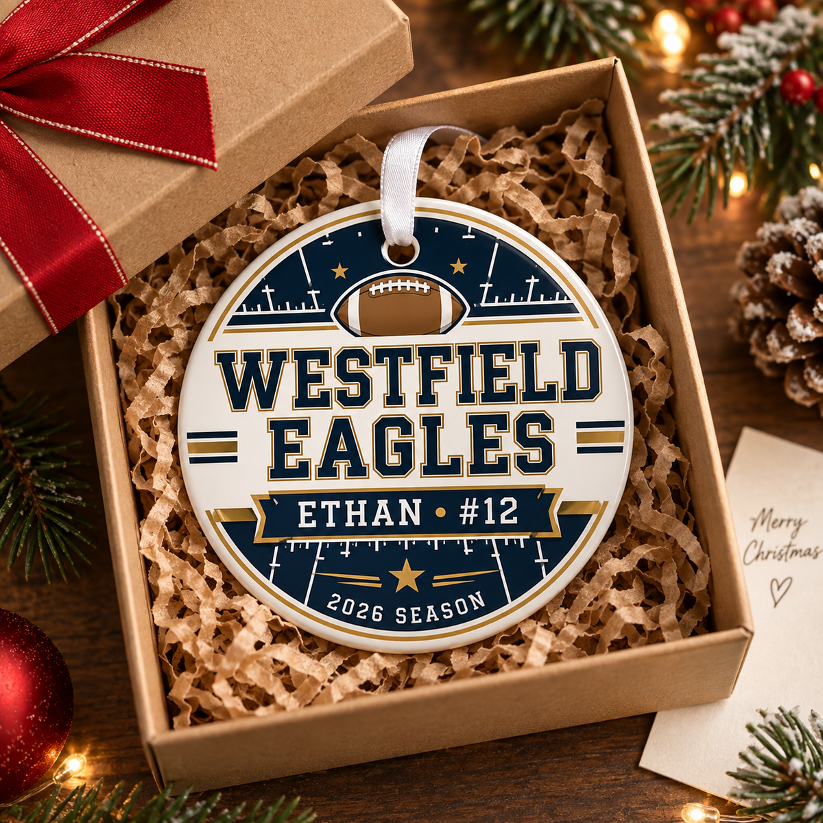 Custom Football Player Ornament With Name Number Christmas Keepsake