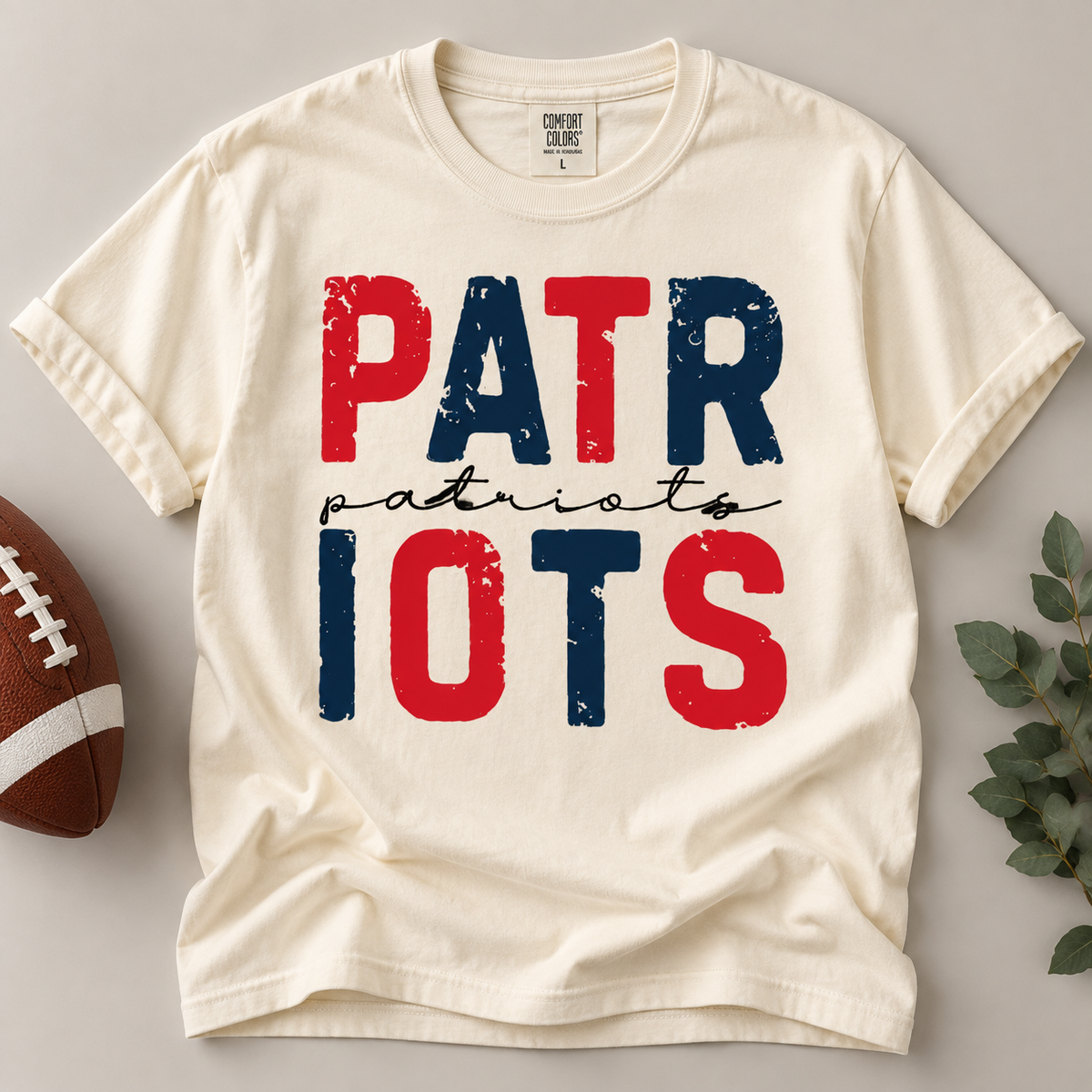 Vintage Football Team Spirit Comfort Colors T-Shirt, Game Day Fan Tee, Classic Stadium Style Shirt