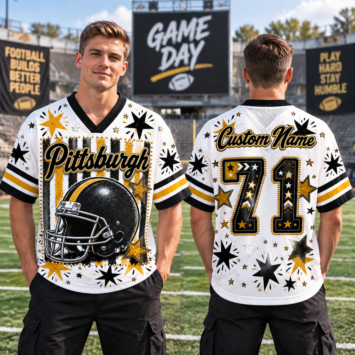 Custom  Football Jersey  - Classic Team Spirit Fan Jersey