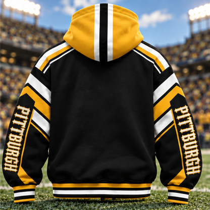 Mask Hoodie Football City Fan - Zip Hoodie All Team