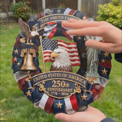 Custom Wood Sign - Personalized America 250th Anniversary Gifts For Mom, Dad, Brother, Sister, Kids