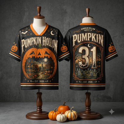 Custom Halloween Pumkin Mesh Jersey