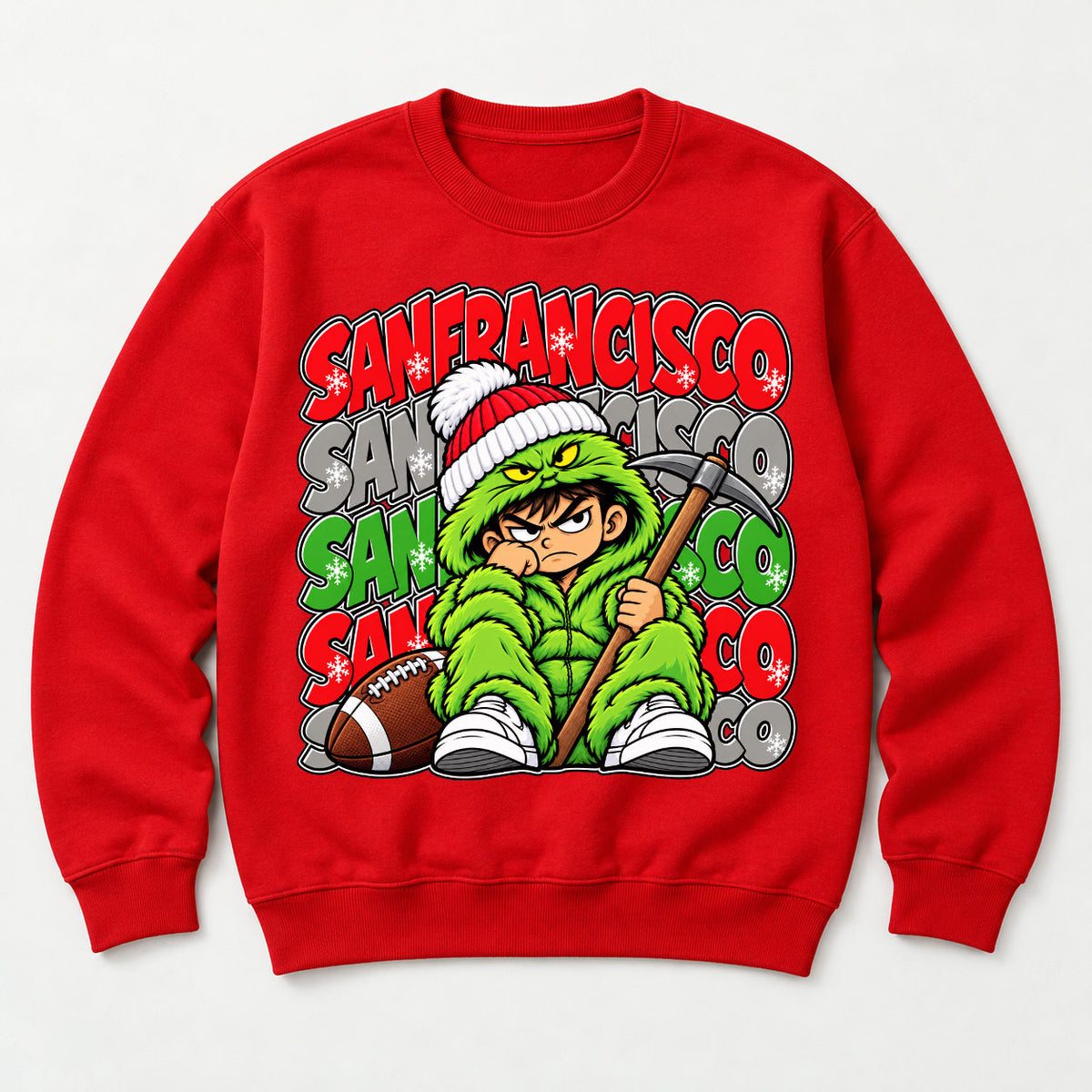 San Francisco Christmas Green Monster Sweatshirt - American Football Fan