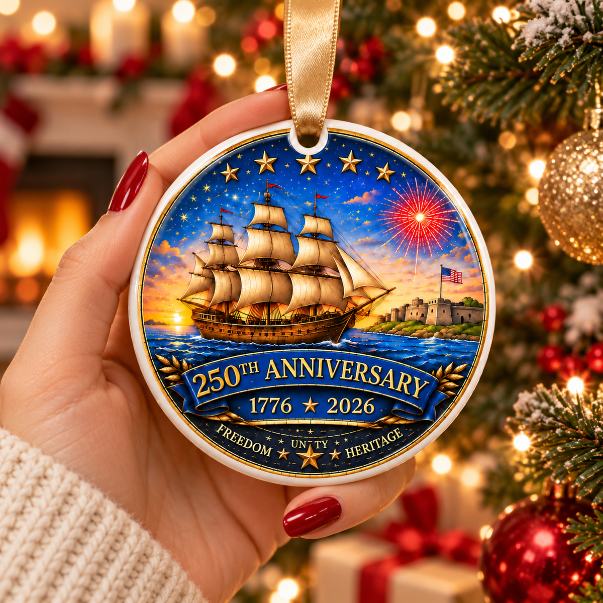 American Heritage 250th Anniversary Sailing Ship Ornament