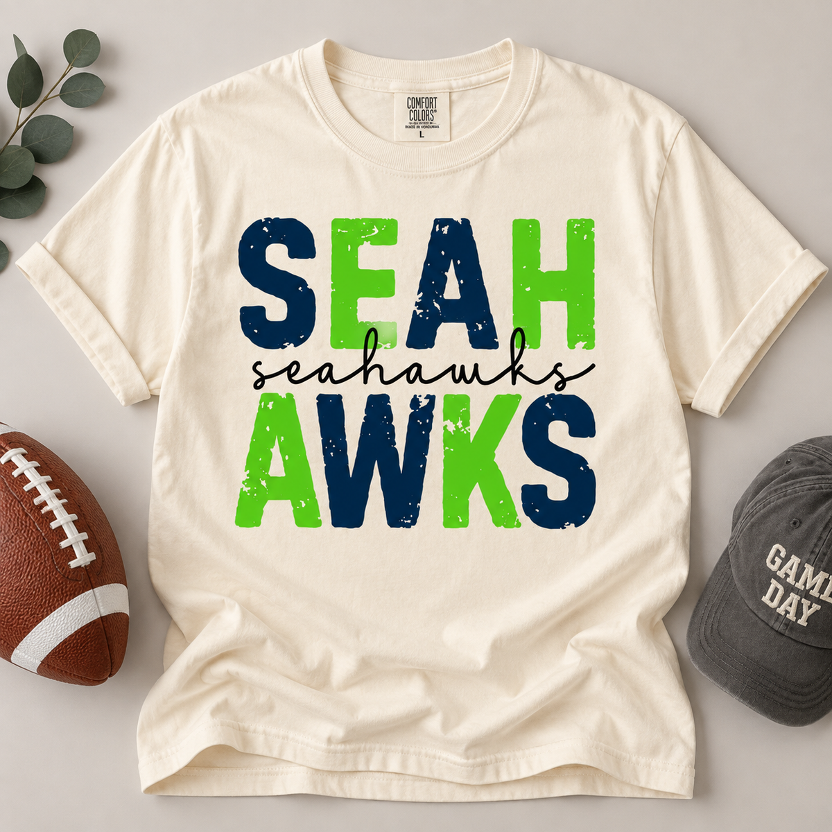Vintage Football Team Spirit Comfort Colors T-Shirt, Game Day Fan Tee, Classic Stadium Style Shirt