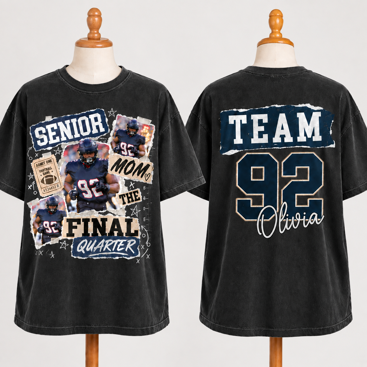 Custom American Football Mom Tee -  Stadium Outfit
