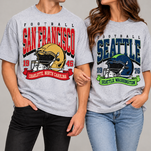 Vintage Football Helmet Graphic T-Shirt – Retro Game Day Team Tee
