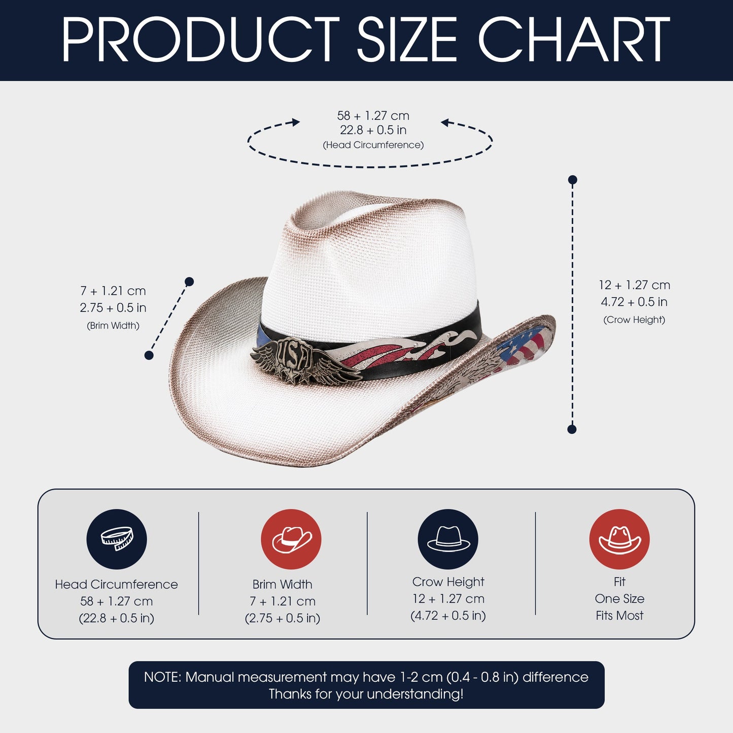 Vintage USA Patriotic Cowboy Fedora Hat, American Flag Wester