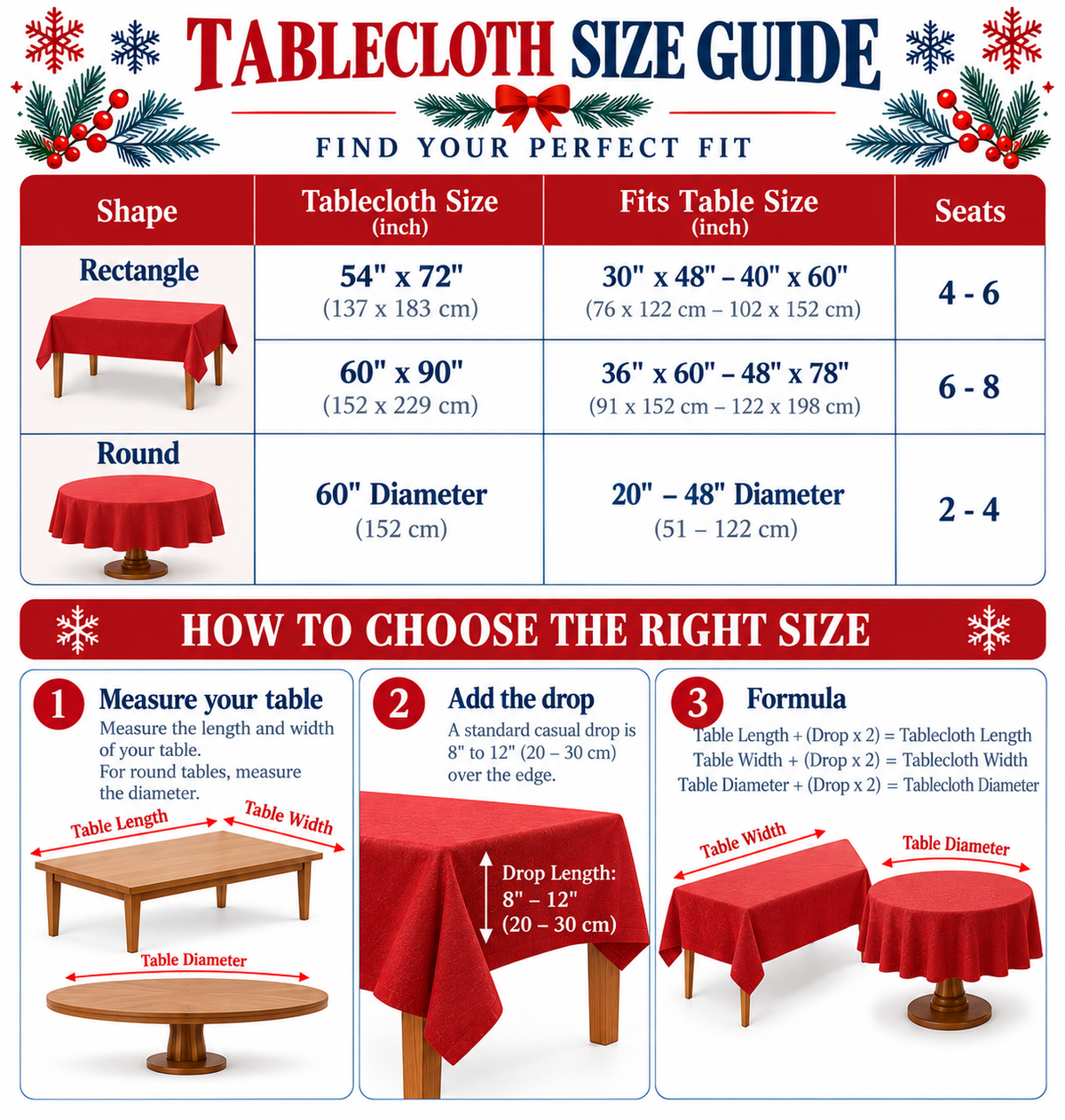 Christmas Football Tablecloth – Round & Rectangle Holiday Dining Table Cover