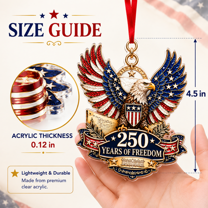 America 250th Christmas Eagle  Ornament