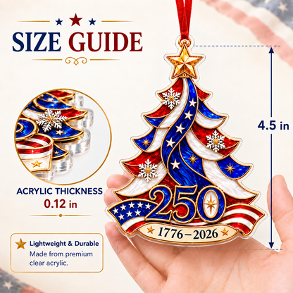 1776–2026 American Flag Christmas Tree Decoration