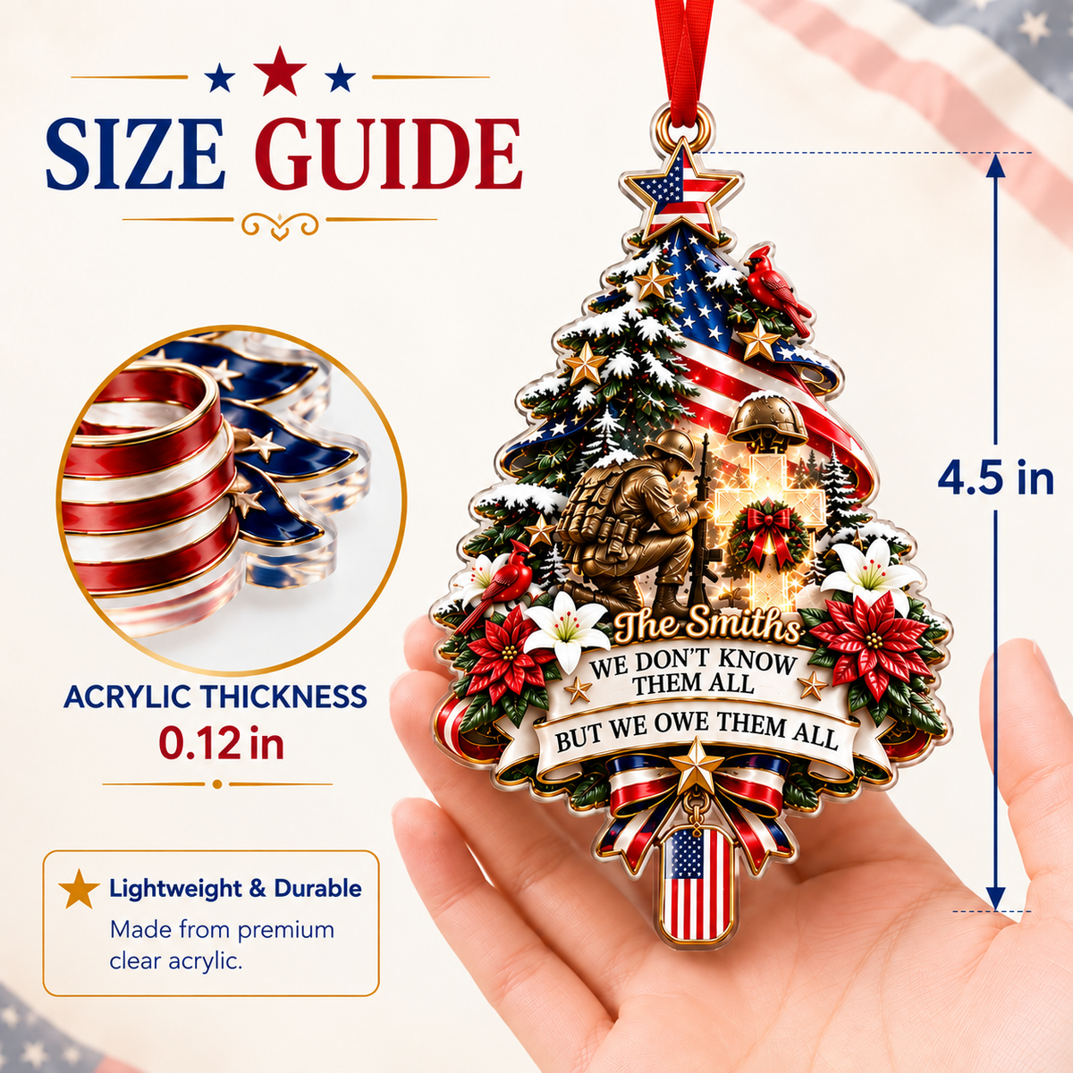 Custom A Pray For Fallen Veterans Acrylic Ornament