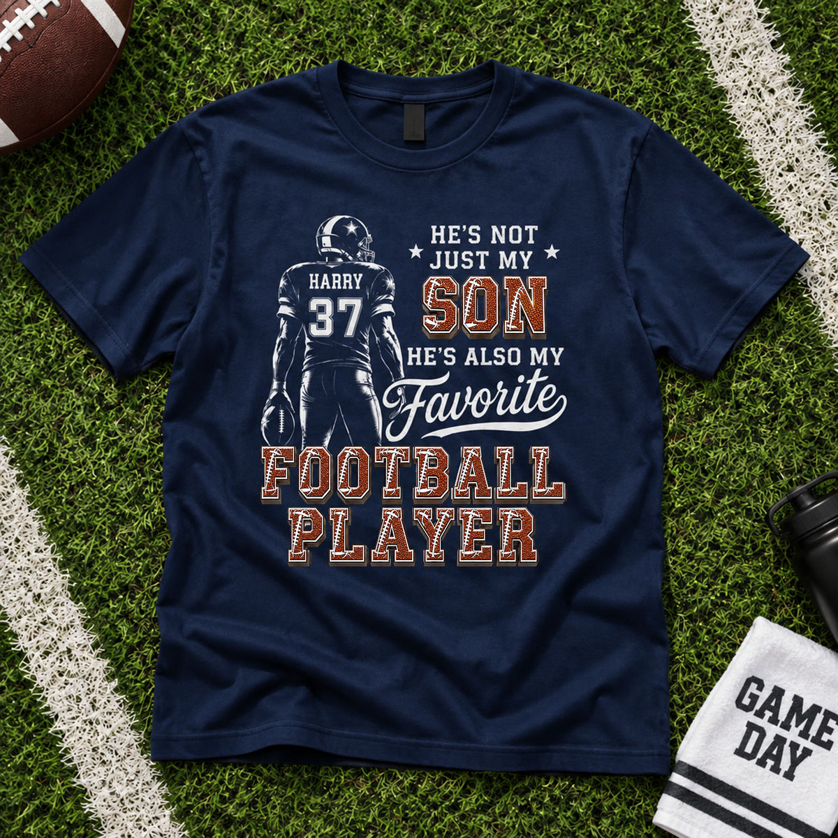 Custom Son Name Football Player Tee