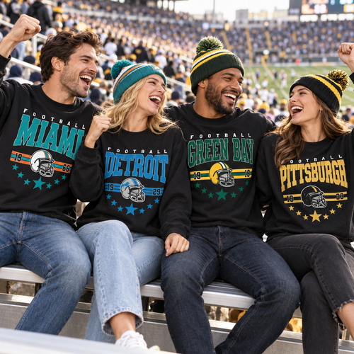 Vintage 90s All Team Football Sweatshirt  - Classic Sportswear for Football Lovers