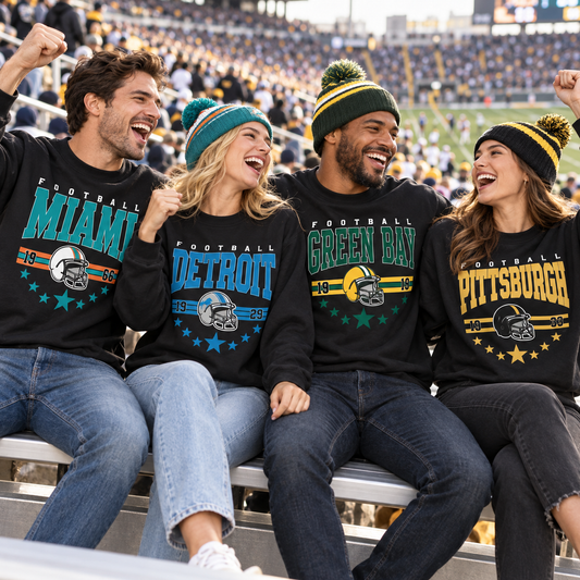 Vintage 90s All Team Football Sweatshirt  - Classic Sportswear for Football Lovers