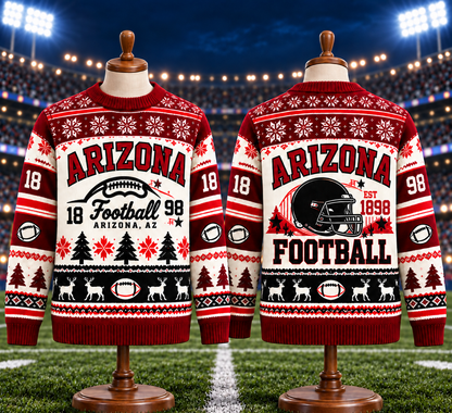 Vintage Football Ugly Christmas Sweater - City Team Holiday Sweater