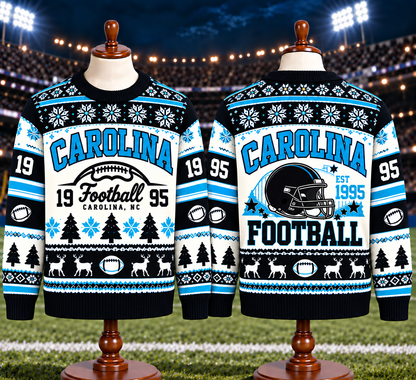 Vintage Football Ugly Christmas Sweater - City Team Holiday Sweater