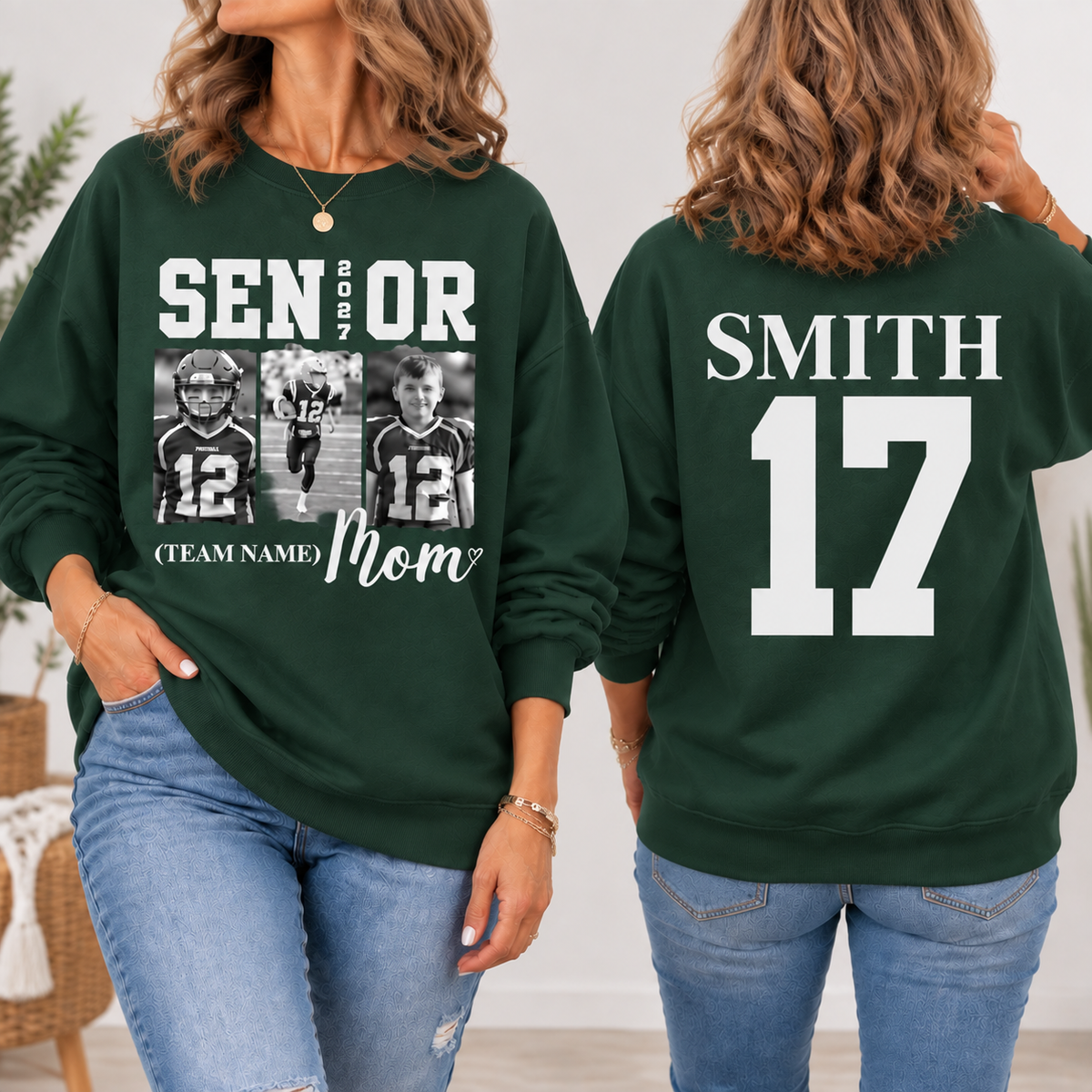 Custom Senior Football Mom Sweatshirt