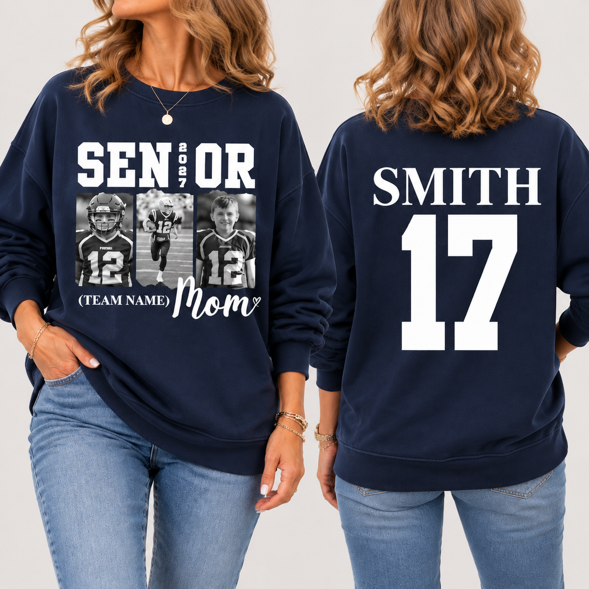 Custom Senior Football Mom Sweatshirt
