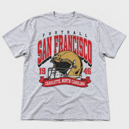 Sanfrancisco Vintage Football Helmet Graphic T-Shirt