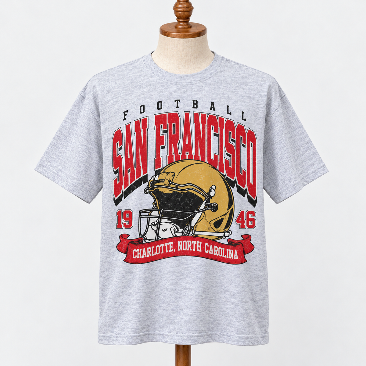 Sanfrancisco Vintage Football Helmet Graphic T-Shirt