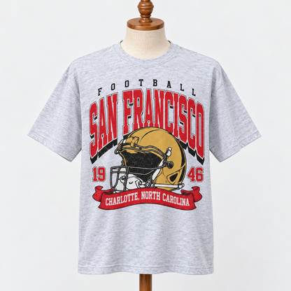 Sanfrancisco Vintage Football Helmet Graphic T-Shirt