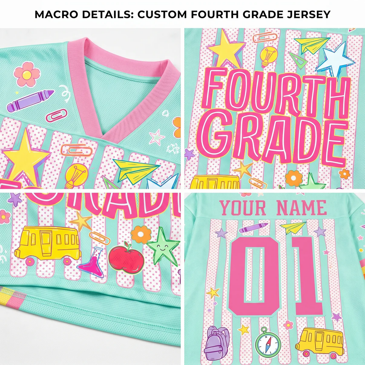 Custom Teacher Mesh Jersey, Personalized Back-to-School Shirt