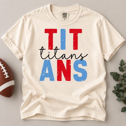 Vintage Football Team Spirit Comfort Colors Ivory T-Shirt, Game Day Fan Tee