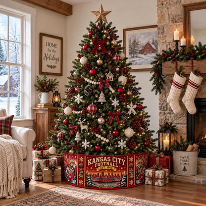 Football Christmas Tree Collar – Festive Holiday Tree Base Cover
