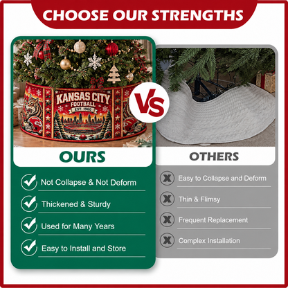 Football Christmas Tree Collar – Festive Holiday Tree Base Cover