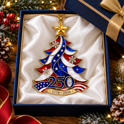 1776–2026 American Flag Christmas Tree Decoration