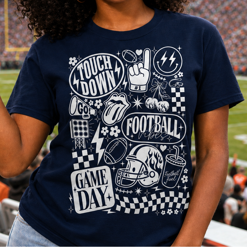Football Vibes Retro Game Day Shirt