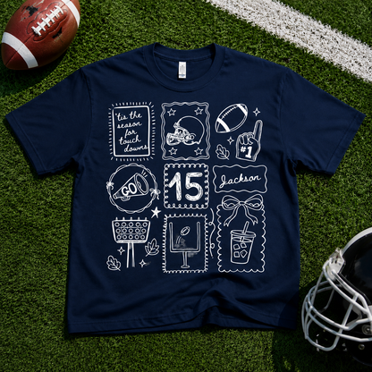 Custom Football Season Doodle Tee
