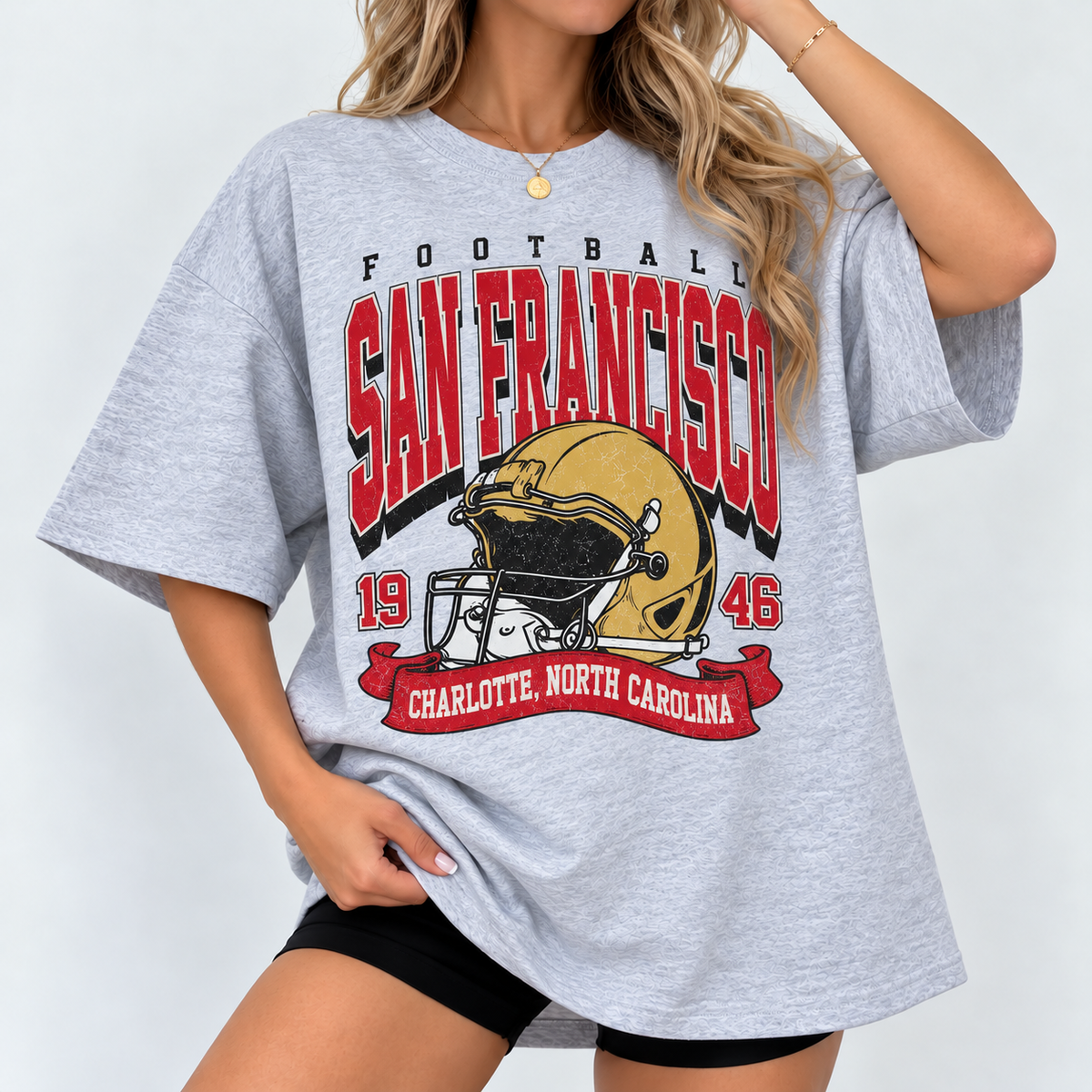 Sanfrancisco Vintage Football Helmet Graphic T-Shirt