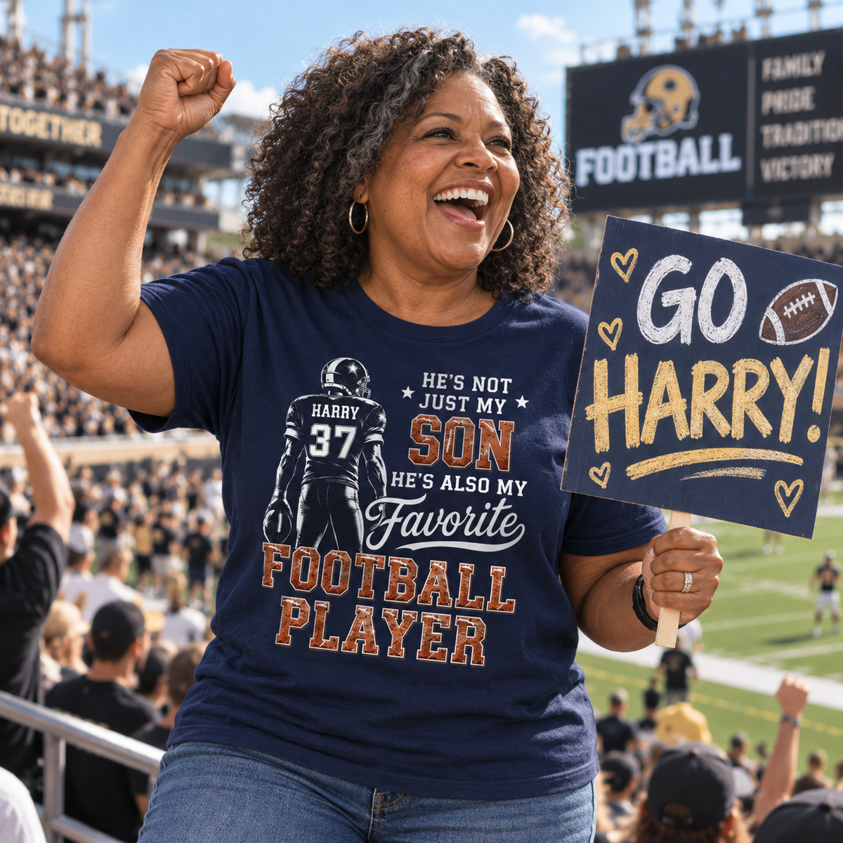 Custom Son Name Football Player Tee