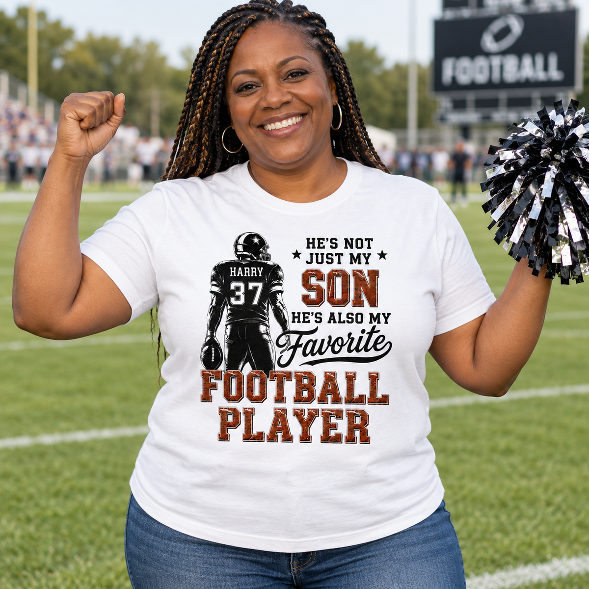 Custom Son Name Football Player Tee