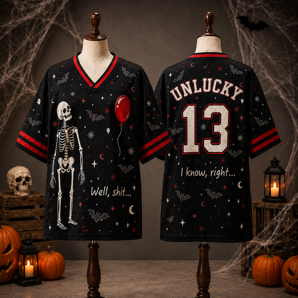 Custom Halloween Unlucky Mesh Jersey