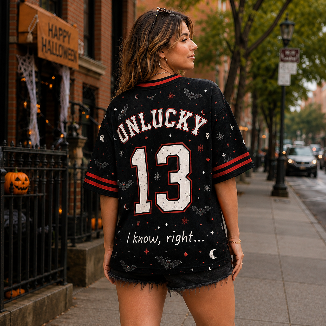 Custom Halloween Unlucky Mesh Jersey