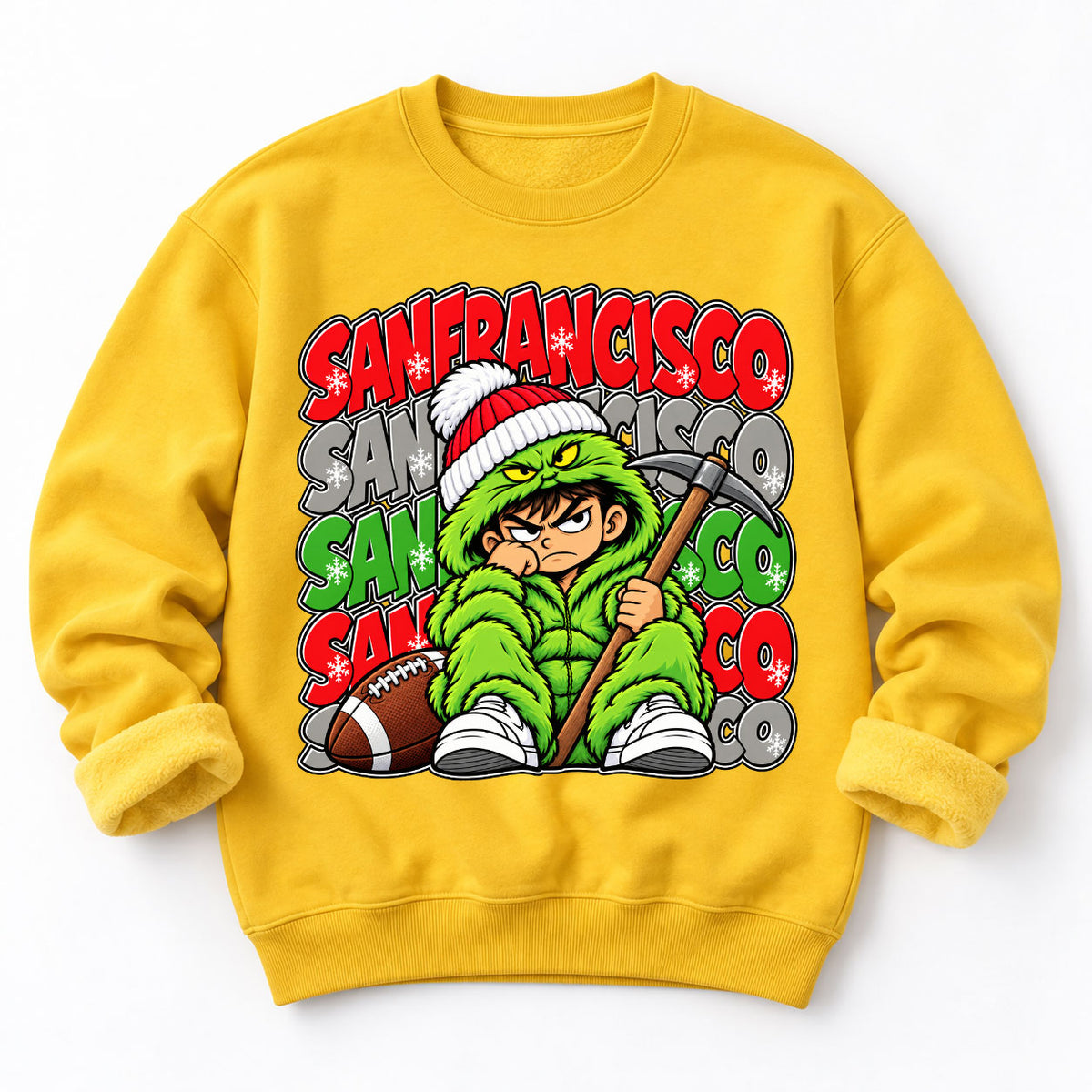 San Francisco Christmas Green Monster Sweatshirt - American Football Fan