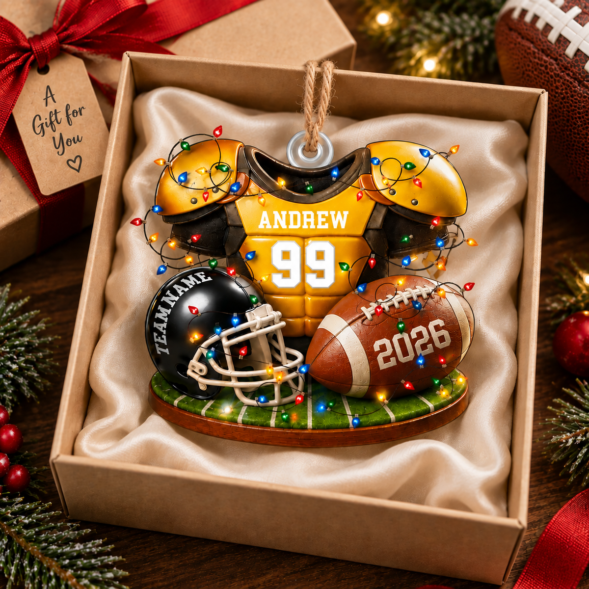 Custom Game Day Football Ornament