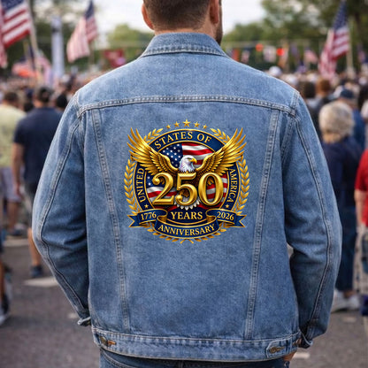 Golden Eagle 250th Anniversary USA Denim Jacket Patriotic Jean Jacket