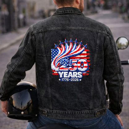 250th Anniversary Jet Denim Jacket Patriotic Jean Jacket